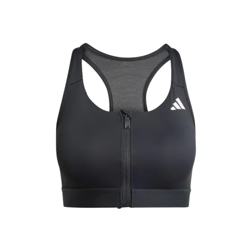 Adidas POWERREACT Бюстгальтер с средней поддержкой застежка спортивное белье женский черный