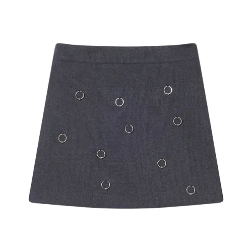 Ouyang Повседневные короткие юбки Женские Серый