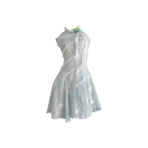 HUINIAN Без рукавов Платье Женское Морская Пена Зеленый