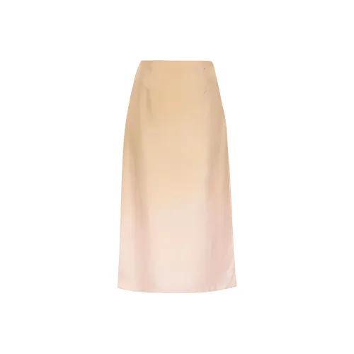 PRADA SS24 Повседневная длинная юбка женская бежевая