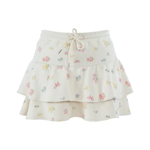 UNIFREE Юбка С наполнителем Ярусная юбка A Линия Юбка Женская Бежевая