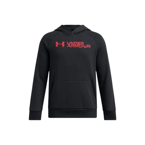Under Armour Rival FleeceWordmark Толстовка Черный Гоночный Красный Подростки