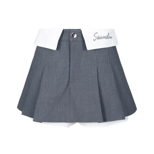 SISAMILAN Серый Женские Повседневные Короткие Юбки
