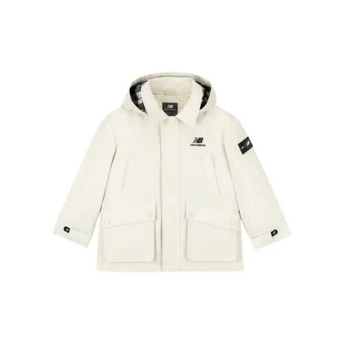 New Balance Хлопковый пуховик Ecru Детский