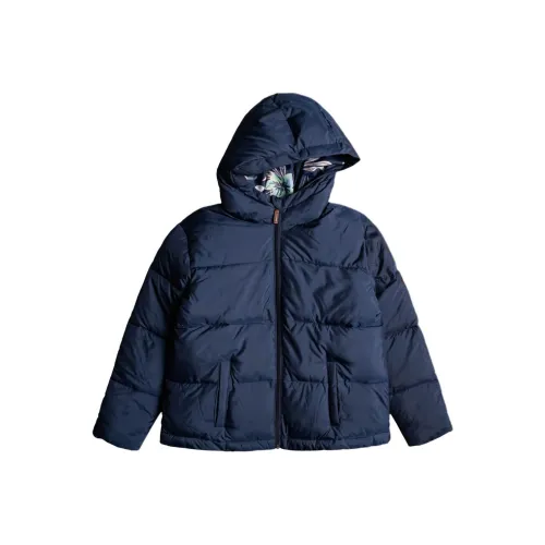 ROXY Хлопковый пуховик темно-синий для детей