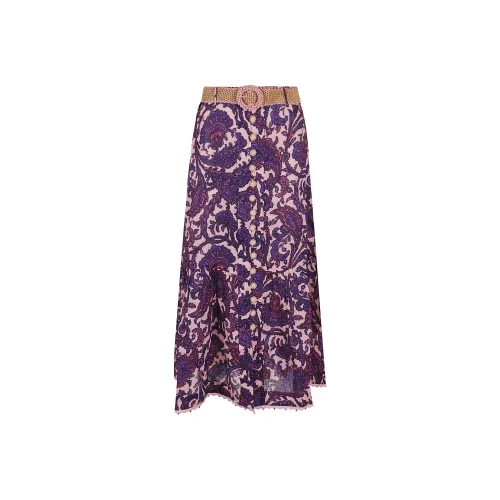 Zimmermann SS23 Повседневный Длинный Юбка Женские Фиолетовый
