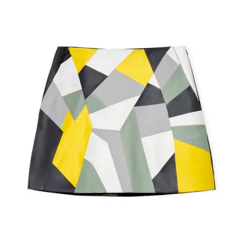 LOEWE Многоцветные Женские Кожаные Короткие Юбки