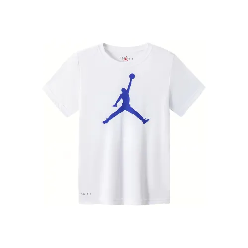 Джордан Dri Fit Белый Kids T-рубашки
