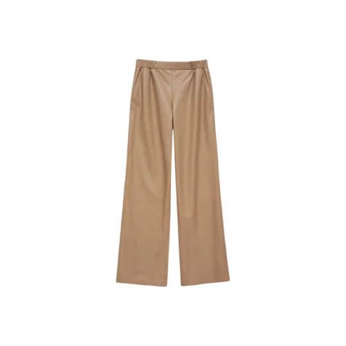 Anine Bing Кожаные брюки женские цвет карамель