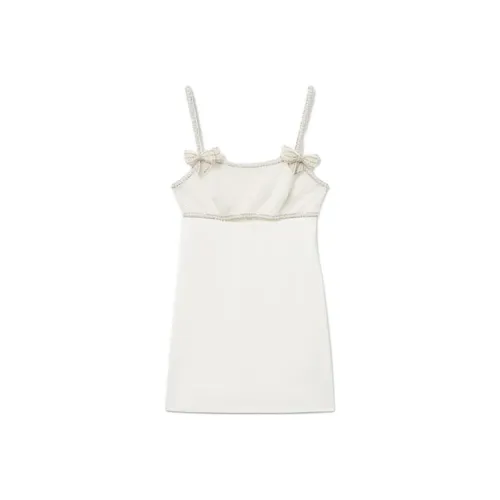 Self Portrait Slip Dress Women's Pure White