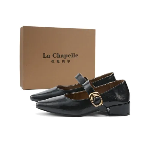 La Chapelle Грубый каблук Туфли Мэри Джейн 3,4CM Женские Черный