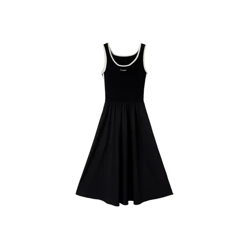 XIANGYING Без рукавов Платье Женское Черное