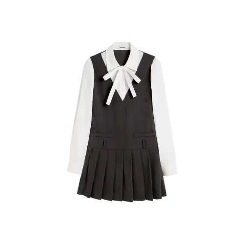 REDOLENCE Длинное платье с длинными рукавами женское серое