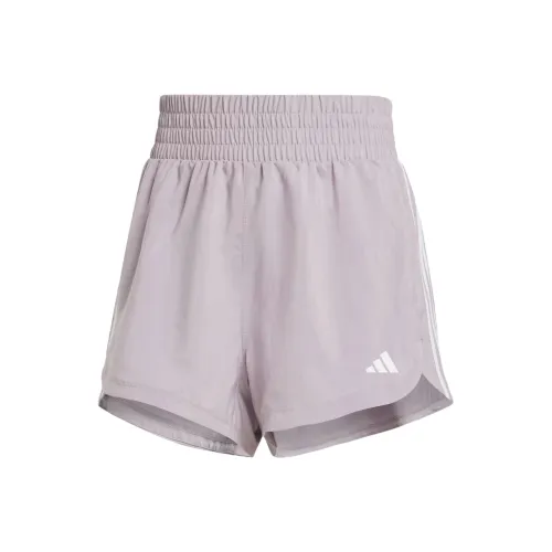 Adidas Pacer Training 3 Stripes Woven High Rise Shorts Athletic Shorts Women's Purple