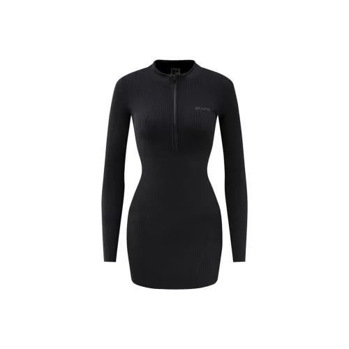 Incolore Длинное платье с длинными рукавами женское черное