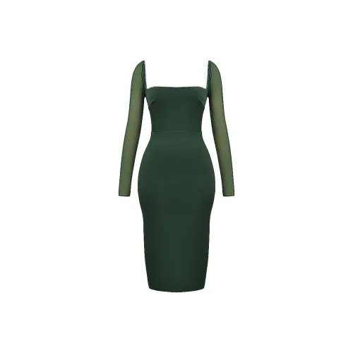 HOUSE OF CB ELLICA Длинное платье с длинными рукавами женское изумрудно-зеленый изумруд