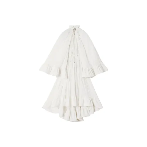 Lanvin Белое Женское Длинное Платье с Рукавами