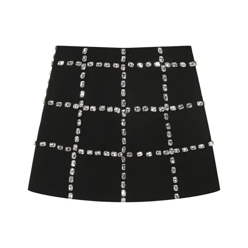TCH Черная с серебристым логотипом Женская Повседневная Короткая Юбка