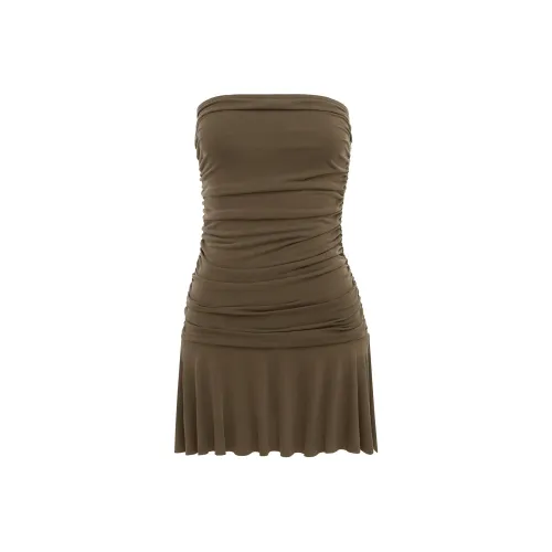 WITH JEAN FW24 Rayna Платье Без рукавов Платье Женское Коричневый Коричневый