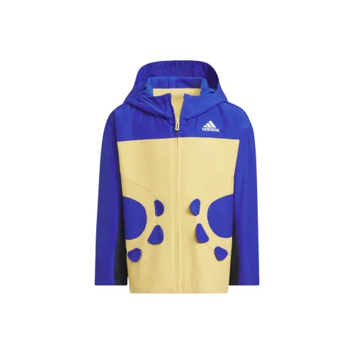 Adidas Куртки и Пальто Спортивная Одежда Городская Куртка Полу-Неон Синий Белый Детский