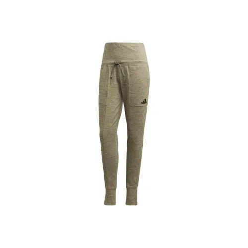 Adidas Оливково-зеленые Женские Спортивные Брюки