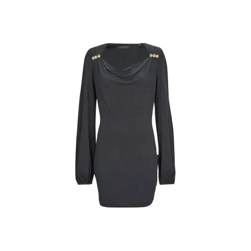 GUESS Длинное платье с длинными рукавами женское черное