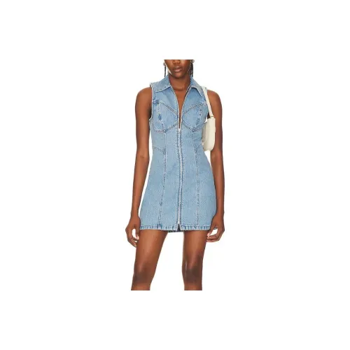 GRLFRND Без рукавов Платье Женское Светло-Синий