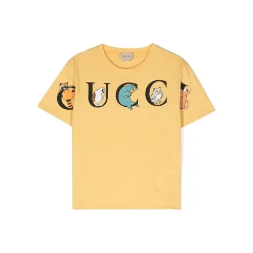 GUCCI T-рубашка Детская одежда SS23 Желтая Детская