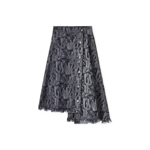 LOEWE Черные Женские Повседневные Длинные Юбки
