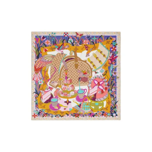 LOUIS VUITTON Шарфы из шелка Тутовый женские фиолетовые