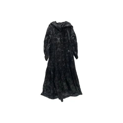 CHANEL Длинное платье с длинными рукавами женское черное