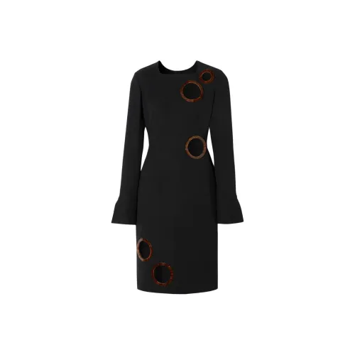 Burberry Длинное платье с длинными рукавами женское черное