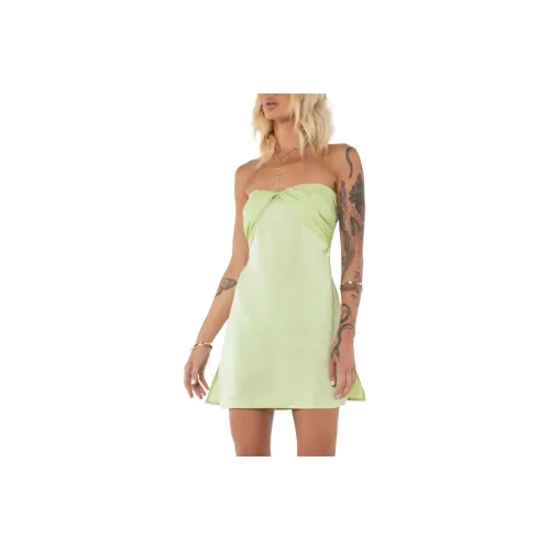 PRINCESS POLLY IRENA Без бретелей Мини Платье Высокий Без рукавов Платье Женское Зеленый Зеленый