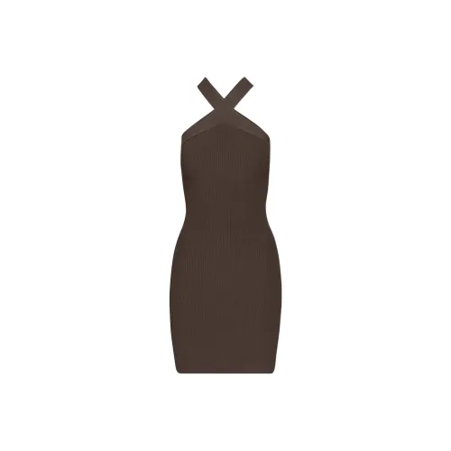 ARITZIA BABATON Sculpt KNIT Criss Cross Платье Без рукавов Платье Женское Богатый мокко коричневый Темный мокко коричневый