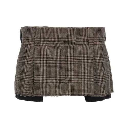 MIU MIU FW23 Повседневные шорты Женские Темно-коричневый