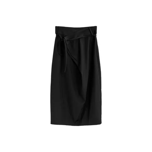 ELLE Черные Женские Повседневные Длинные Юбки