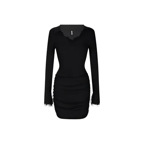 AFGGD Длинное платье с длинными рукавами женское черное