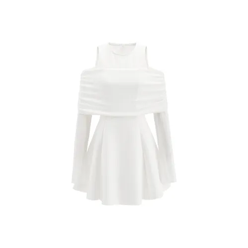 FINDSME GAGA Длинное платье с длинными рукавами женское белое