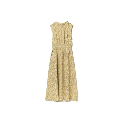 BEAMS Без рукавов Платье Женское Горчичный