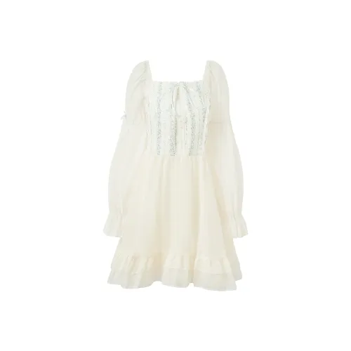 CANTALOVE Длинное платье с длинными рукавами женское абрикосового цвета