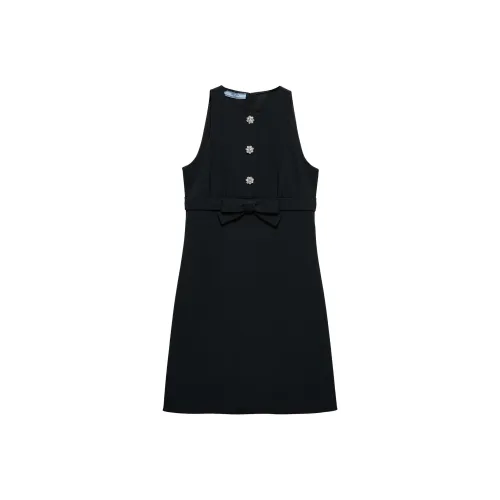 PRADA Без рукавов Платье Женское Черное