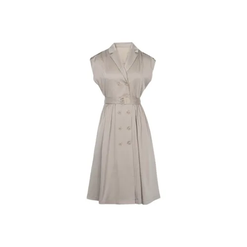 XG Без рукавов Платье Женское Темно-Кофейное