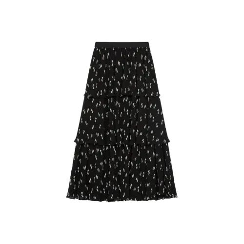 Maje Черные Женские Повседневные Длинные Юбки