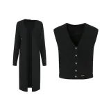 Black Coat + Black Vest  
Черное пальто + черный жилет