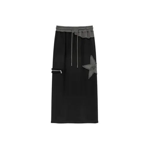 NO ONE ELSE Черная Женская Повседневная Длинная Юбка