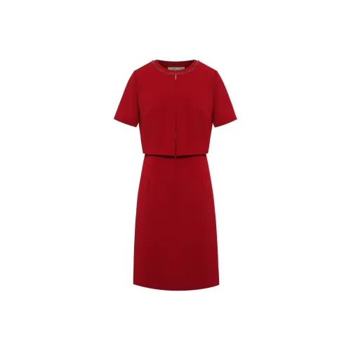 BBLLUUEE SS24 Комплект с юбкой Женские Кленовый лист Красный