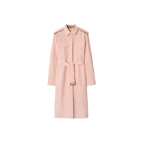 Burberry Trench SS25 Длинное Платье с Длинными Рукавами Женское Розовое