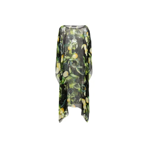 Roberto Cavalli SS24 Длинное платье с длинными рукавами женское черное