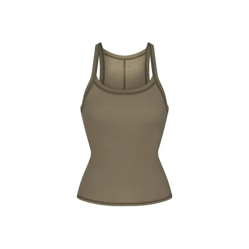Skims Армейский зеленый/Army MULTI Женские Спортивные майки без рукавов