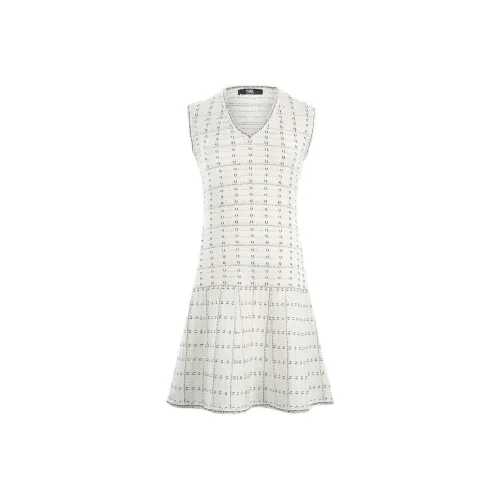 KARL LAGERFELD Без рукавов Платье Женское Белое